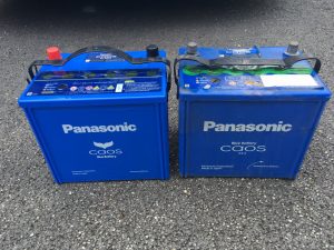 Panasonic 「Blue Battery カオス C6 N-100D23L/C6」と「Blue Battery カオス N-95D23L」のサイズ比較