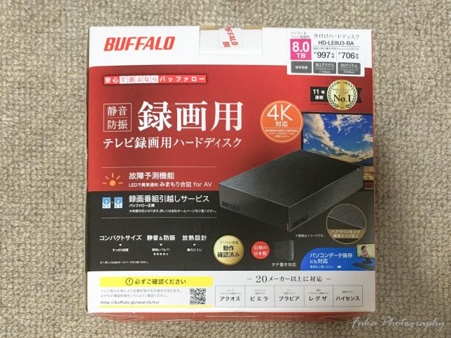 BUFFALO 外付けHDD 8TB ブラック HD-LE8U3-BA