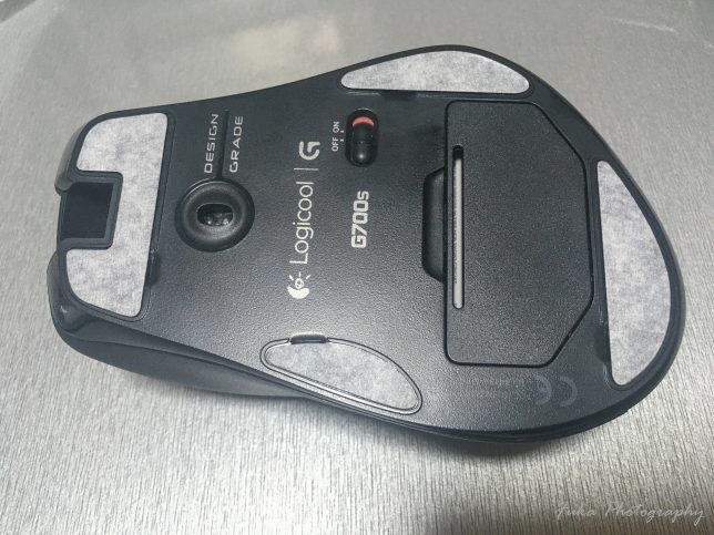logicool G700s Rechargable Wireless Gaming MouseにHotline Games 交換用 マウスソールを貼り付け