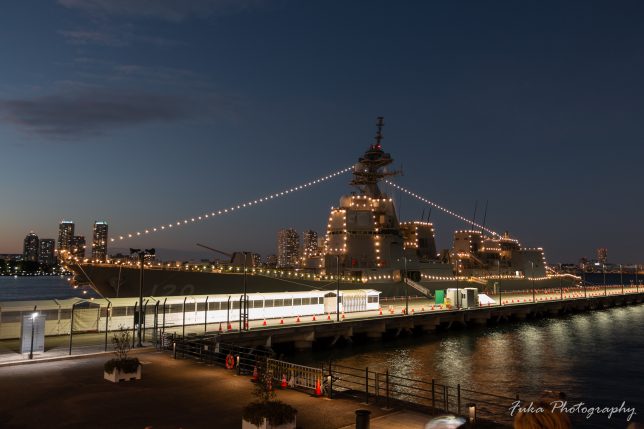 令和４年度国際観艦式 フリートウィーク 横浜新港 護衛艦「しらぬい」 電灯艦飾点灯式