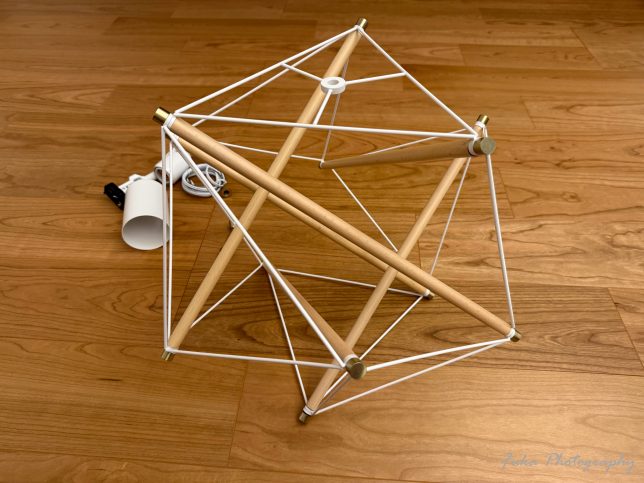 AMPERSAND FACTORY 「TENSEGRITY LAMP SERIES PENDANT LIGHT AMP-L044」組み立て途中
