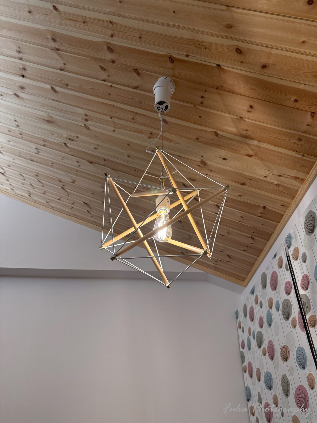 AMPERSAND FACTORY 「TENSEGRITY LAMP SERIES PENDANT LIGHT AMP-L044」取り付けたところ